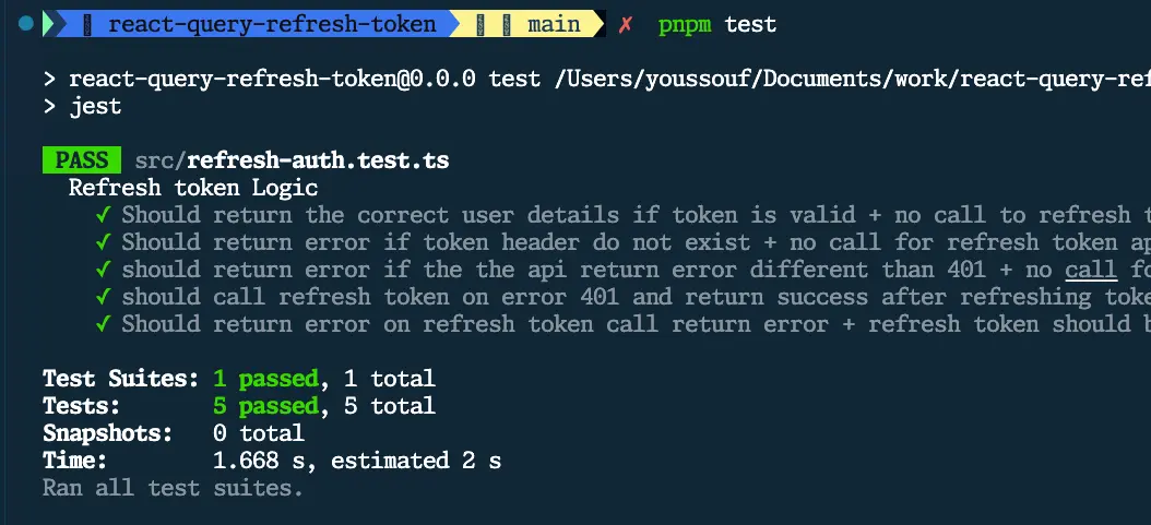 React Query token refresh